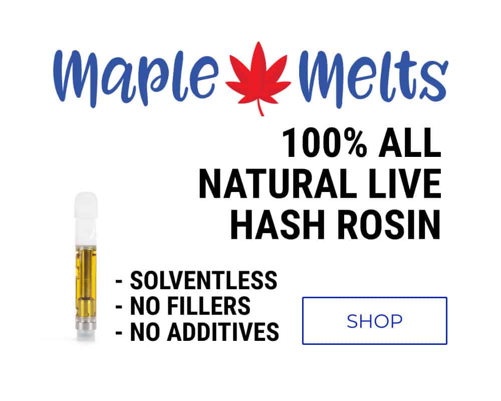 Maple Melts 100% Solventless Live Hash Rosin Vape Cartridge 0.5ML