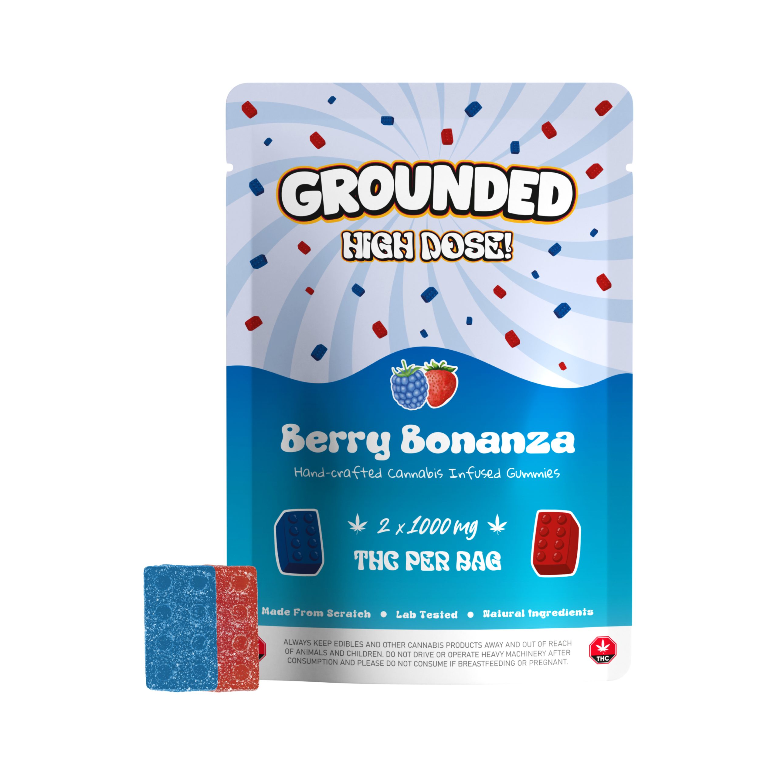 Grounded High Dose Cannabis Infused Gummy Bricks 2000mg